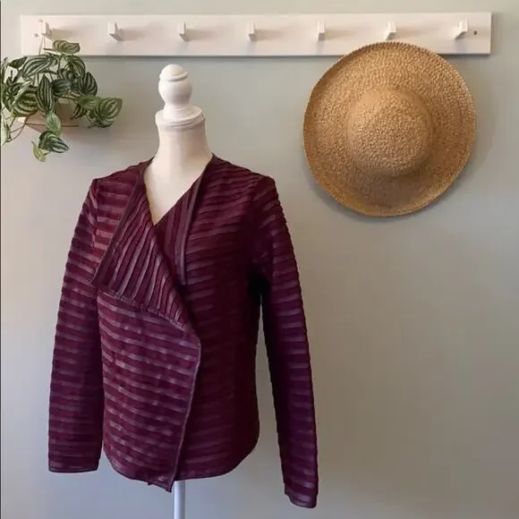 The Limited Burgundy Jacket with Leather-like Strips Medium - Picture 1 of 8